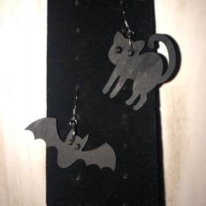 Catty bat earrings